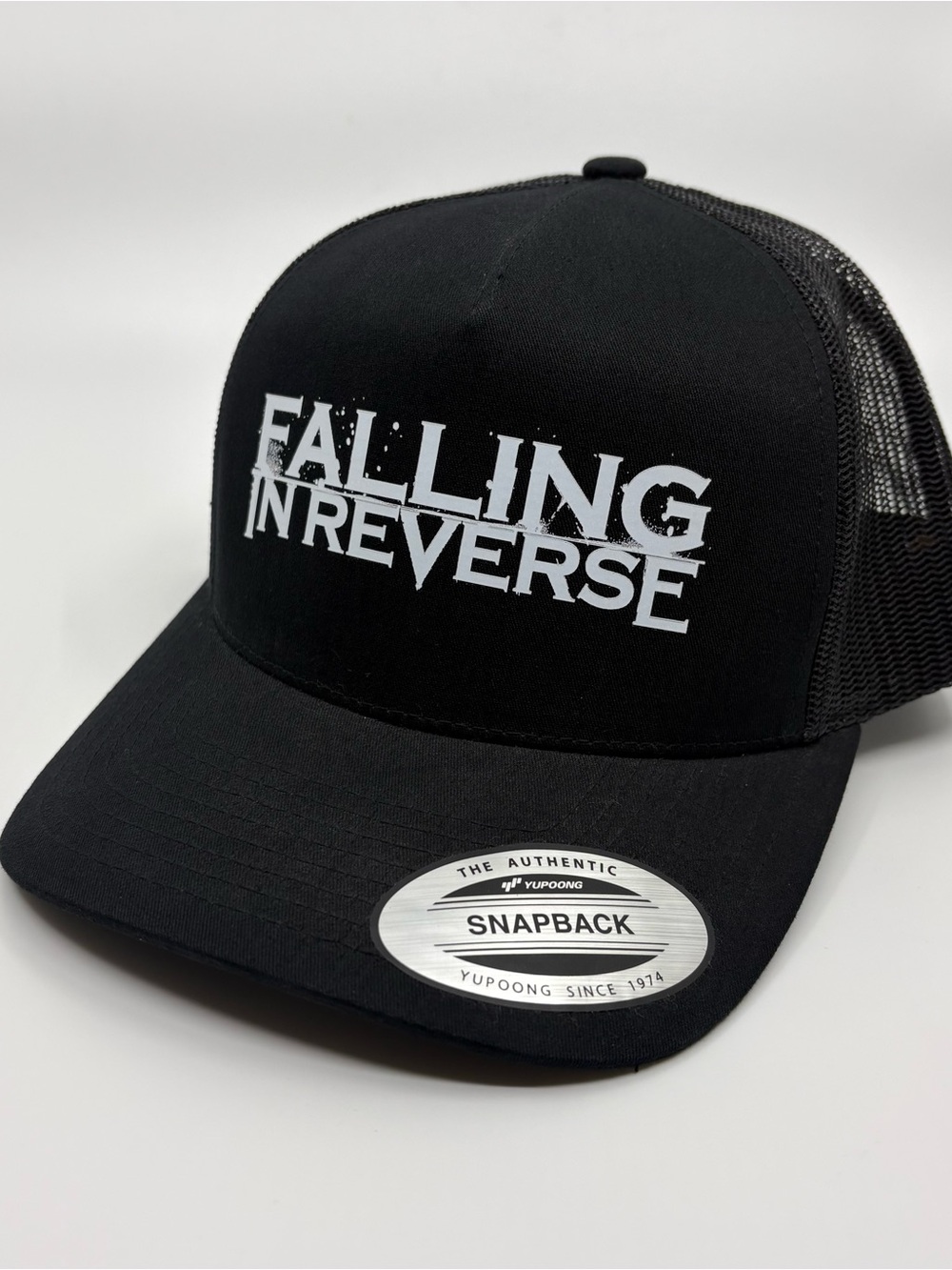 Falling In Reverse Black SnapBack Trucker Hat Mesh Logo White Band Merch New